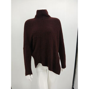 All Saints Lock Mock Neck Sweater Burgundy Size S Wool Blend Lagenlook Artsy